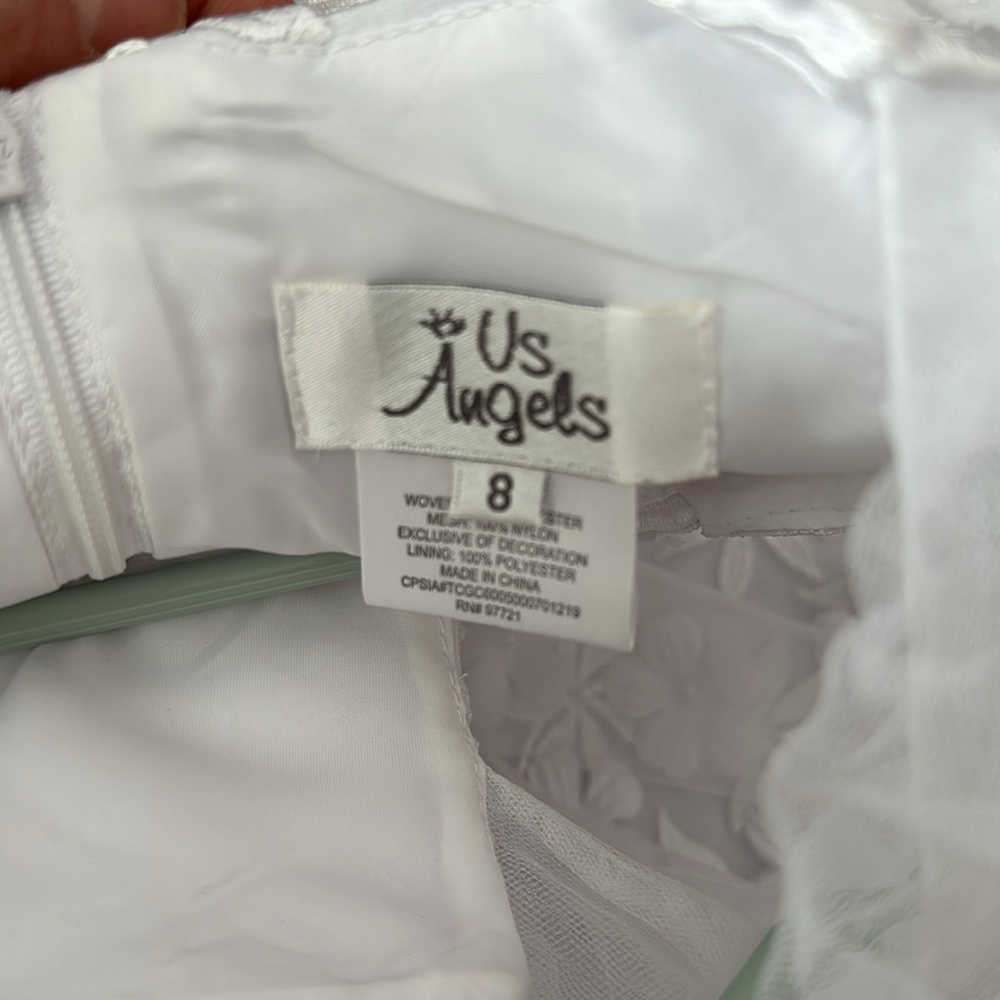 Girls Mini Bride; First Communion Dress, White Floral; 2 avlbl (TWINS) - Picture 7 of 7